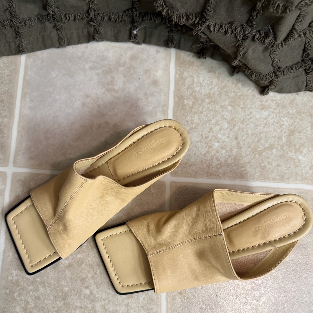 Tony Bianco Cream Leather Mules
